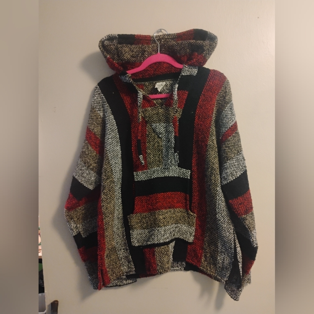 MEXICANA Red and Black Hooded Sweater